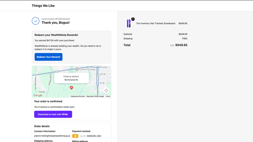 Redeem your rewards after checkout