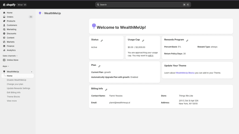 WealthMeUp Dashboard