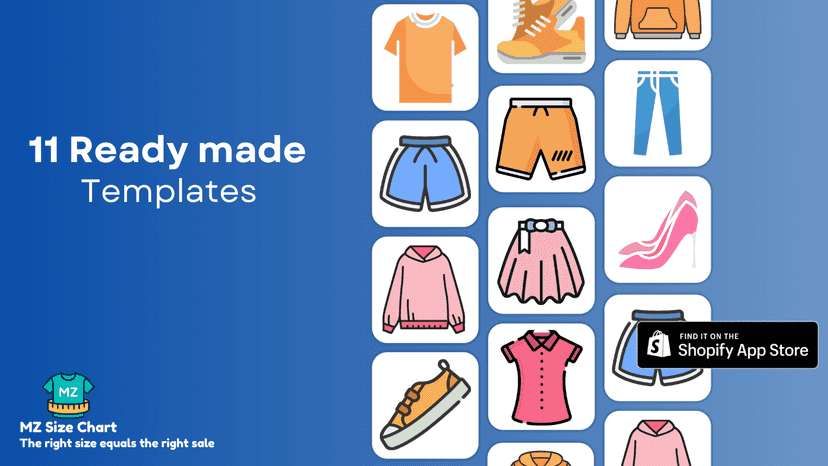 Build Shopify size charts easily with MZ Size Chart app