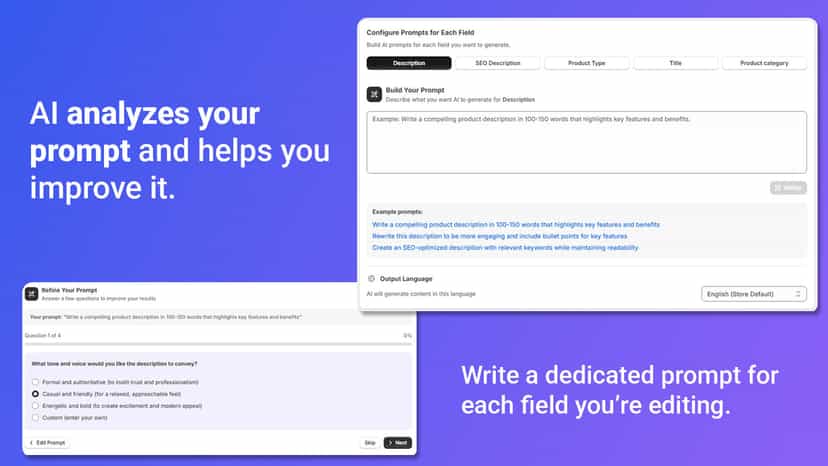 AI analyzes your prompt and helps you improve it.