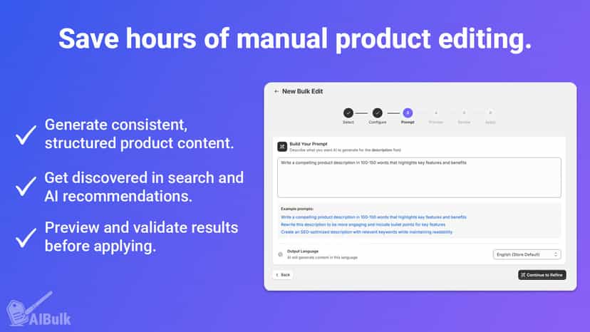 save hours of manual product editing with AIBulk