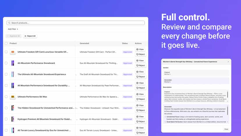 Review your results before applying them.