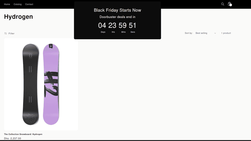 The Black Friday banner