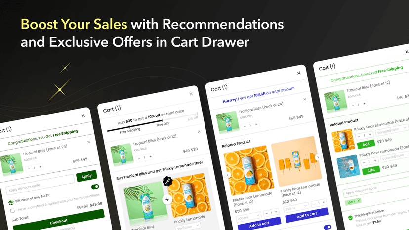 fully customisable cart drawer with lots of features