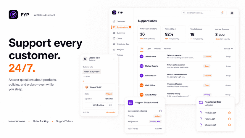 support every customer 24/7 - ai sales support