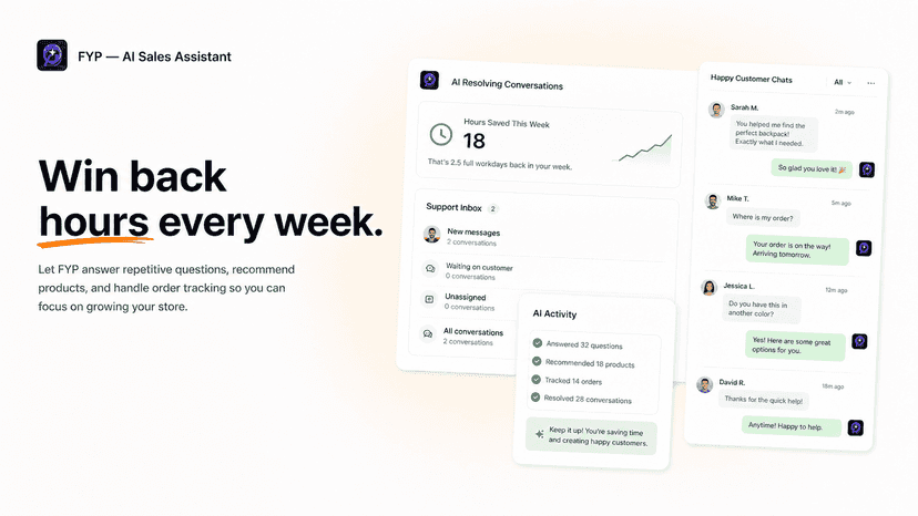 win back hours every week - ai sales support
