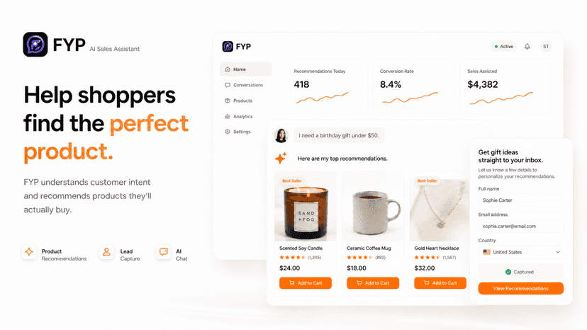 help shoppers find products - ai sales support
