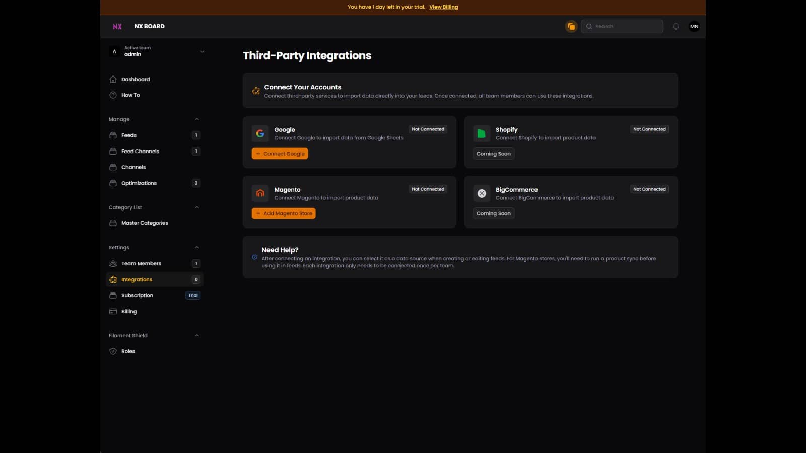 One stop centre for integrations