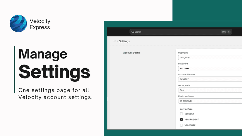 Manage settings
