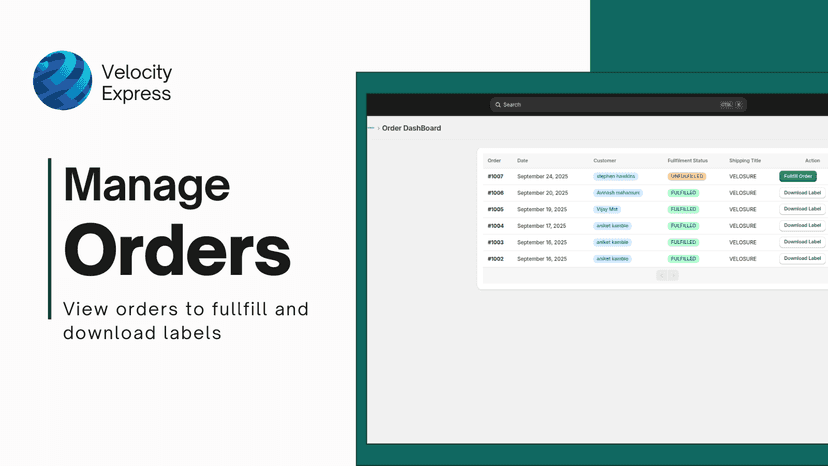 Order dashboard