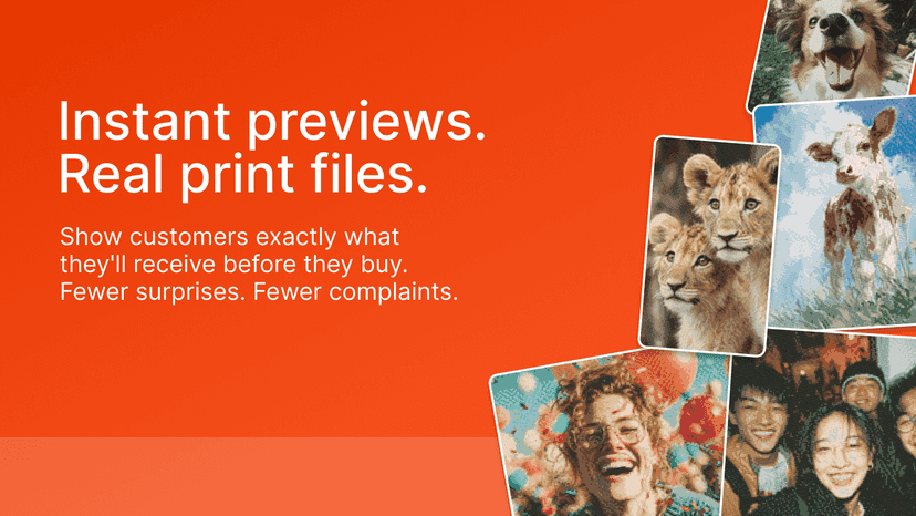 Customer photo upload with instant preview