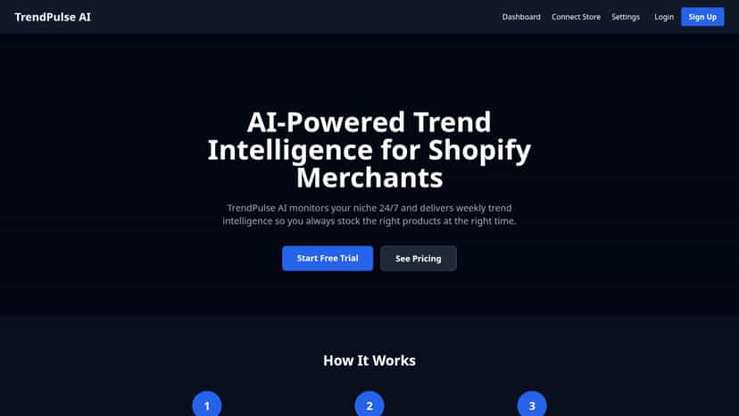 TrendPulse AI homepage — Know What Sells Before It Sells
