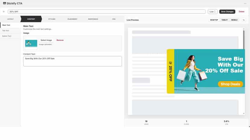 cta content editing page