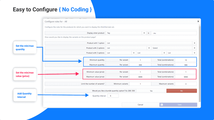 Easy to configure bulk order app - no coading