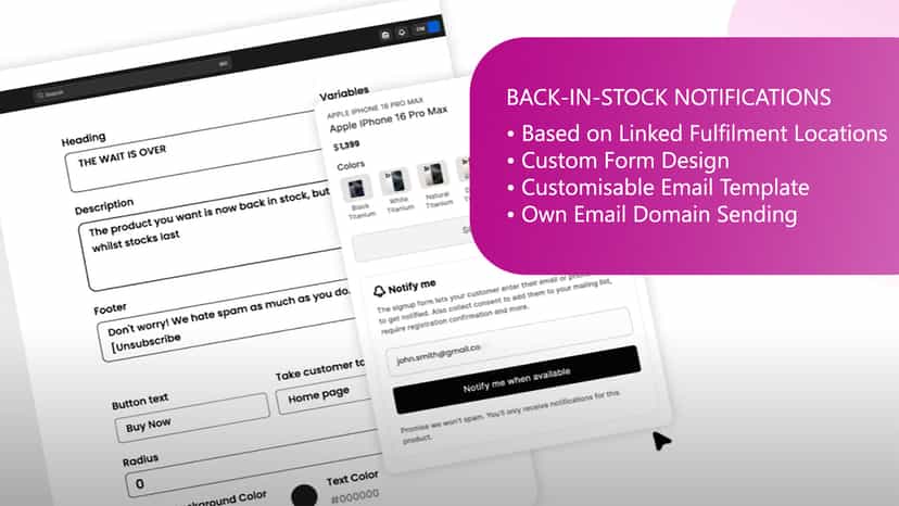 Back-In-Stock Notifications by Linked Fulfilment Locations