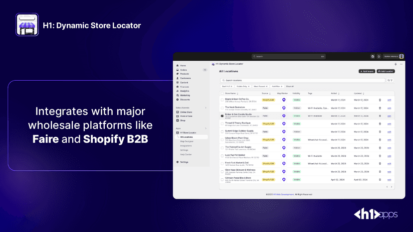 Integrates with major wholesale platforms like Faire and Shopify