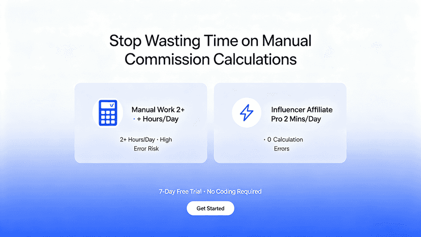 Influencer commission automation dashboard preview