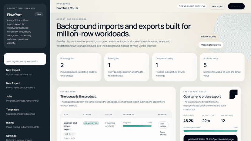 Import setup with file mapping