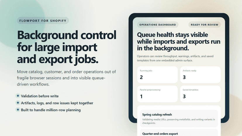 FlowPort dashboard and queue overview