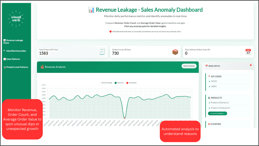 Sales Anomaly Home page