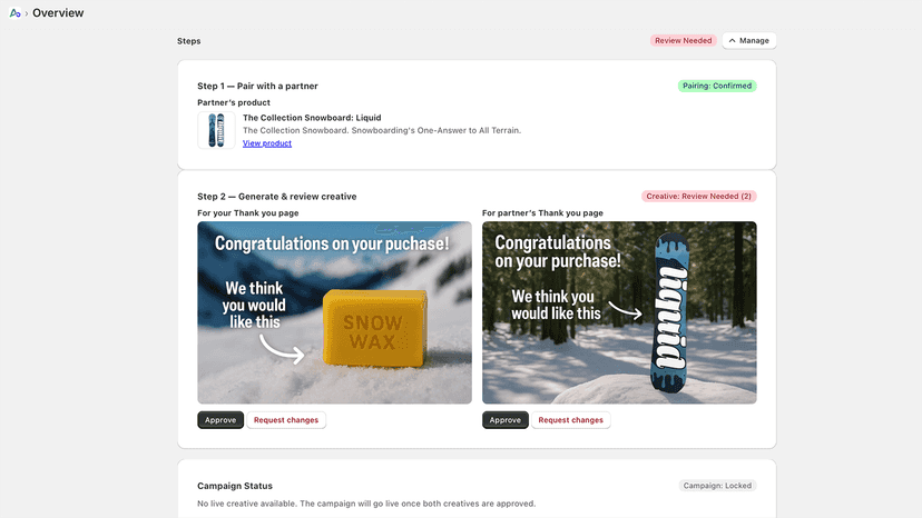 Adalore AI Pairing Review Step - Displayed on Adalore Dashboard