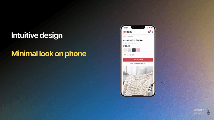 Mobile discount widget