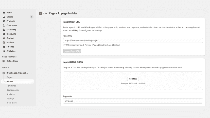 Page importer