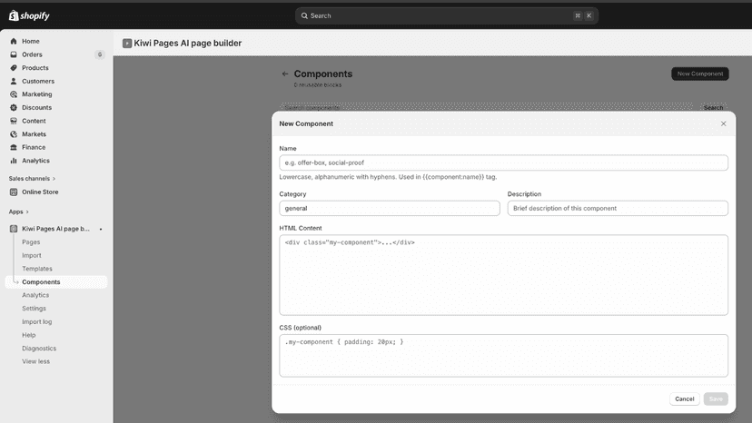 custom component importer