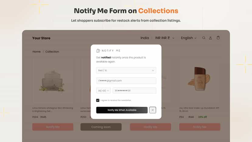 Customize back in stock badges to match your store design