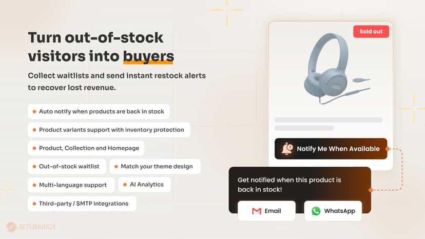 Smart Back In Stock Alert Shopify App for Shopify Stores