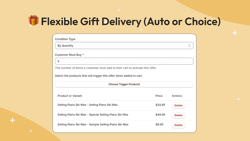 Flexible Gift Delivery (Auto or Choice)