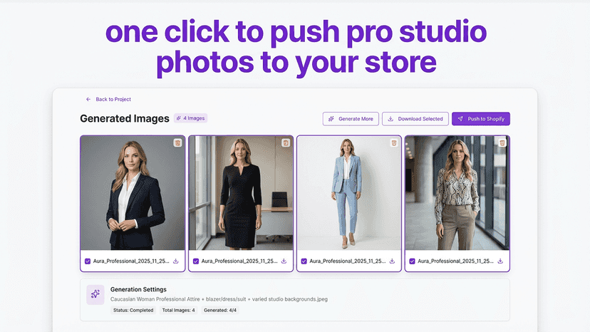 One click to push pro studio photos to your store