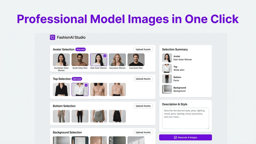 Professional Model Images in One Click