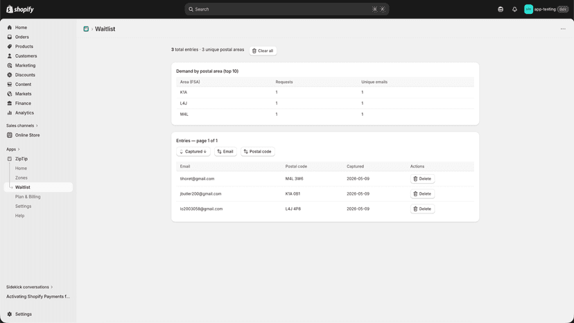 Admin - Waitlist