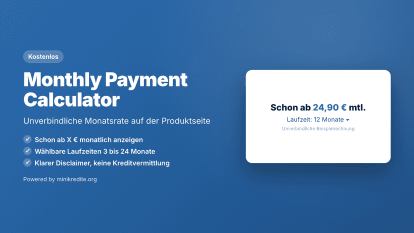 Monatsraten-Rechner auf einer Produktseite