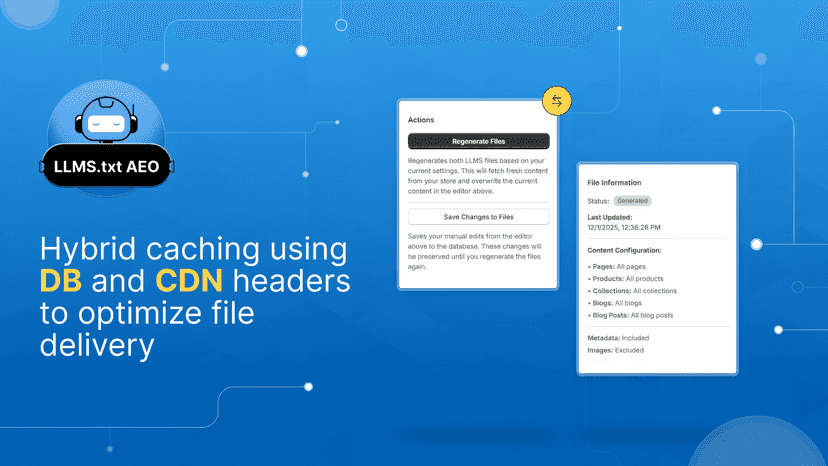 Use hybrid caching (DB, CDN headers) to optimize file delivery