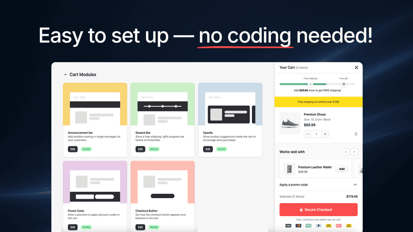 Easy to set up - no coding required!