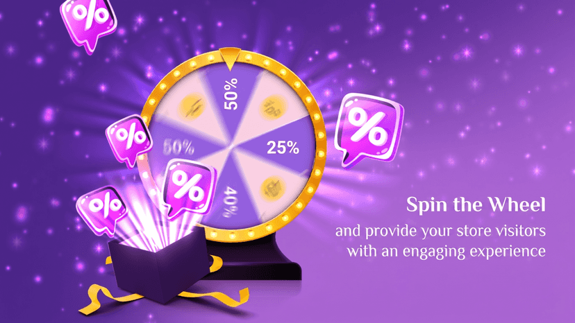 Spin-to-win wheel popup with discounts for Shopify stores.