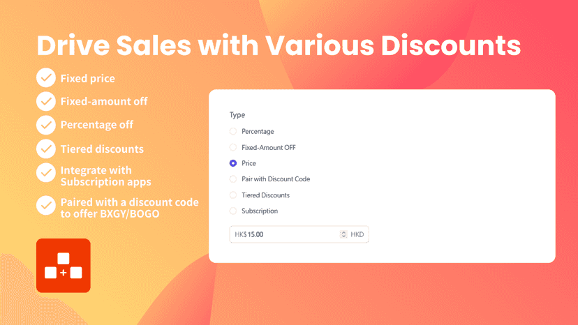 Drive sales with various discounts