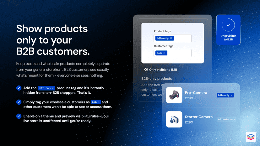 Show products only to your B2B customers.