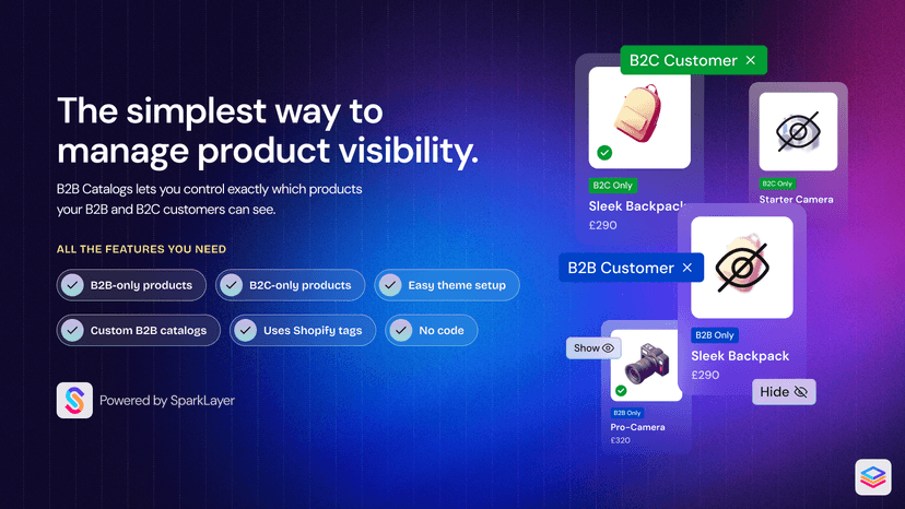 Manage which products B2B and B2C customers see in your store