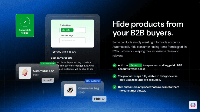 Hide products from your B2B buyers.