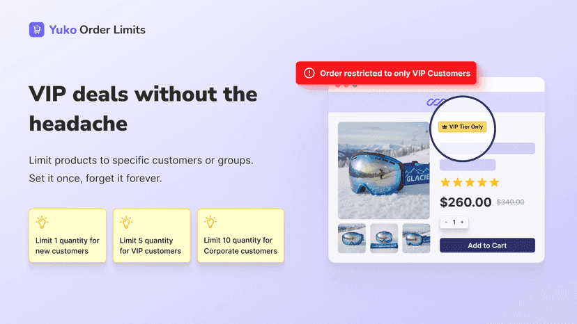 Set customer specific quantity / order limit