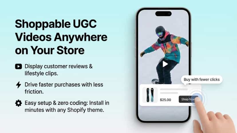 Shoppable UGC videos anywhere on your store