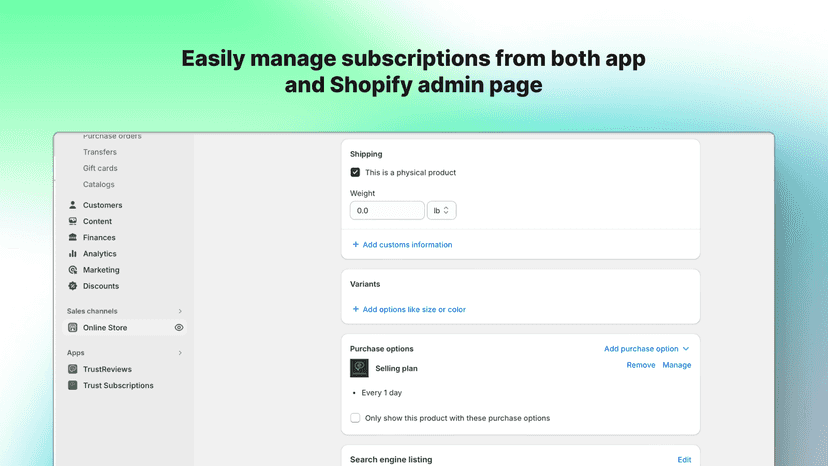display subscription plan on cart and checkout