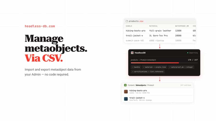 Manage metaobjects via CSV (headless-db.com)