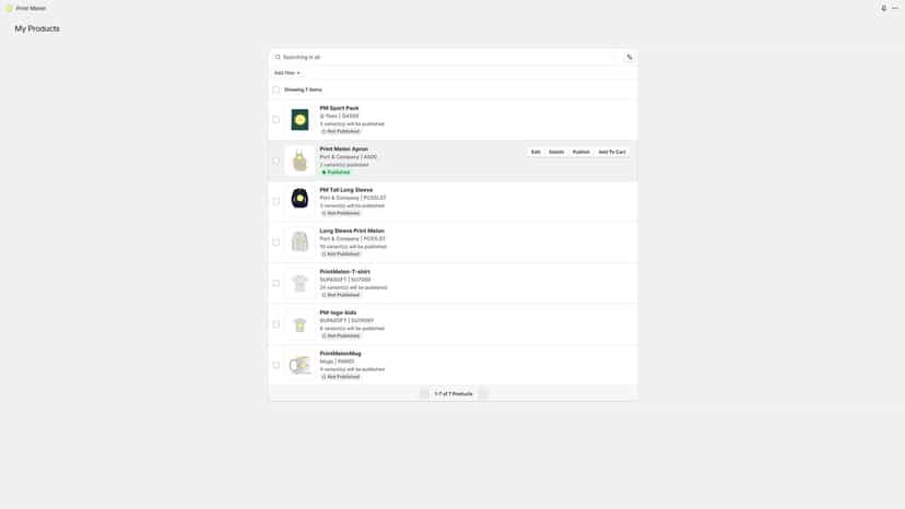 Print Melon - List, publish your products