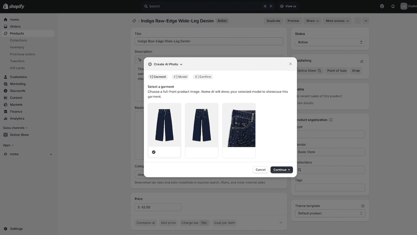 AI Photoshoot - Choose Garment