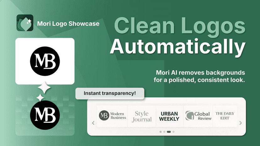 Automatic logo background removal and many formatting options.