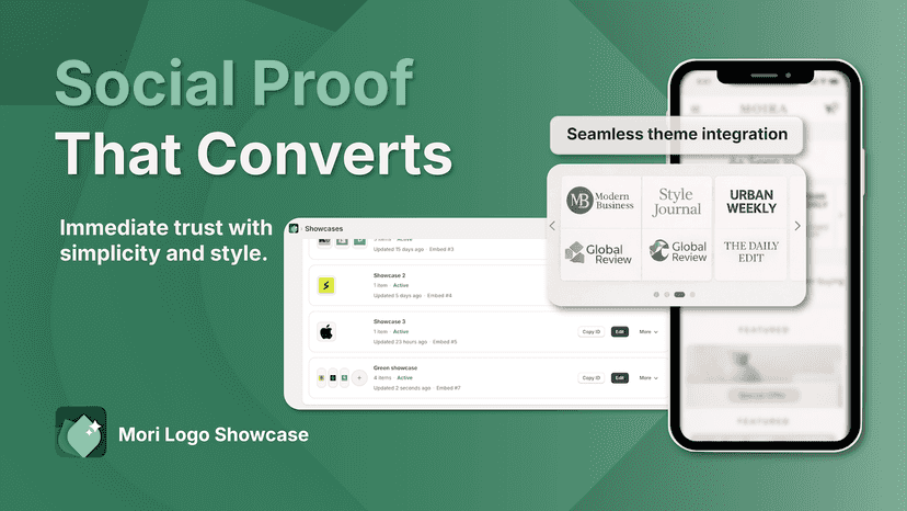 A logo showcase with seamless theme integration.